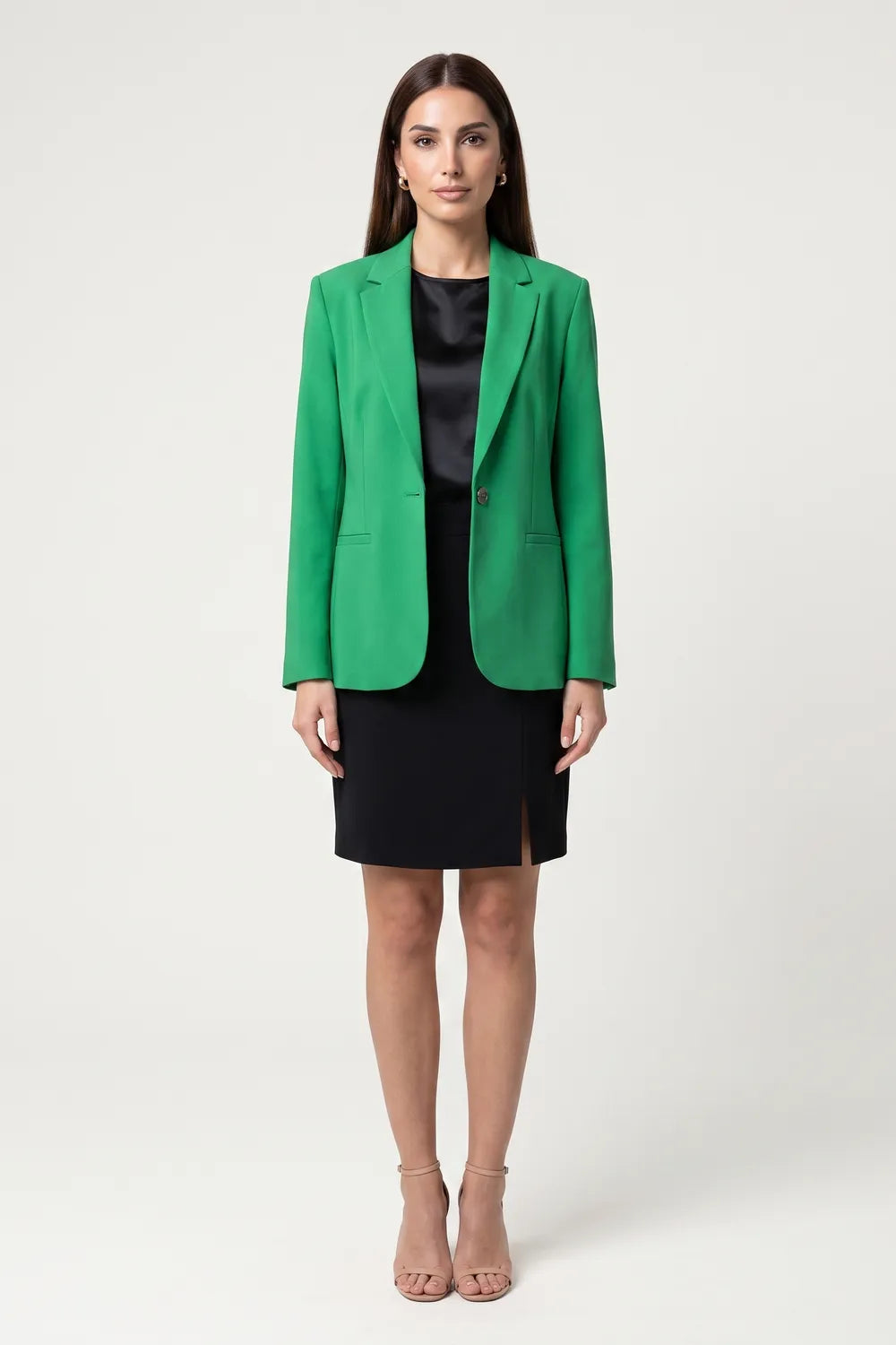 Yıldırım Güngör Kadın Benetton Yeşili Blazer Ceket 714Y3