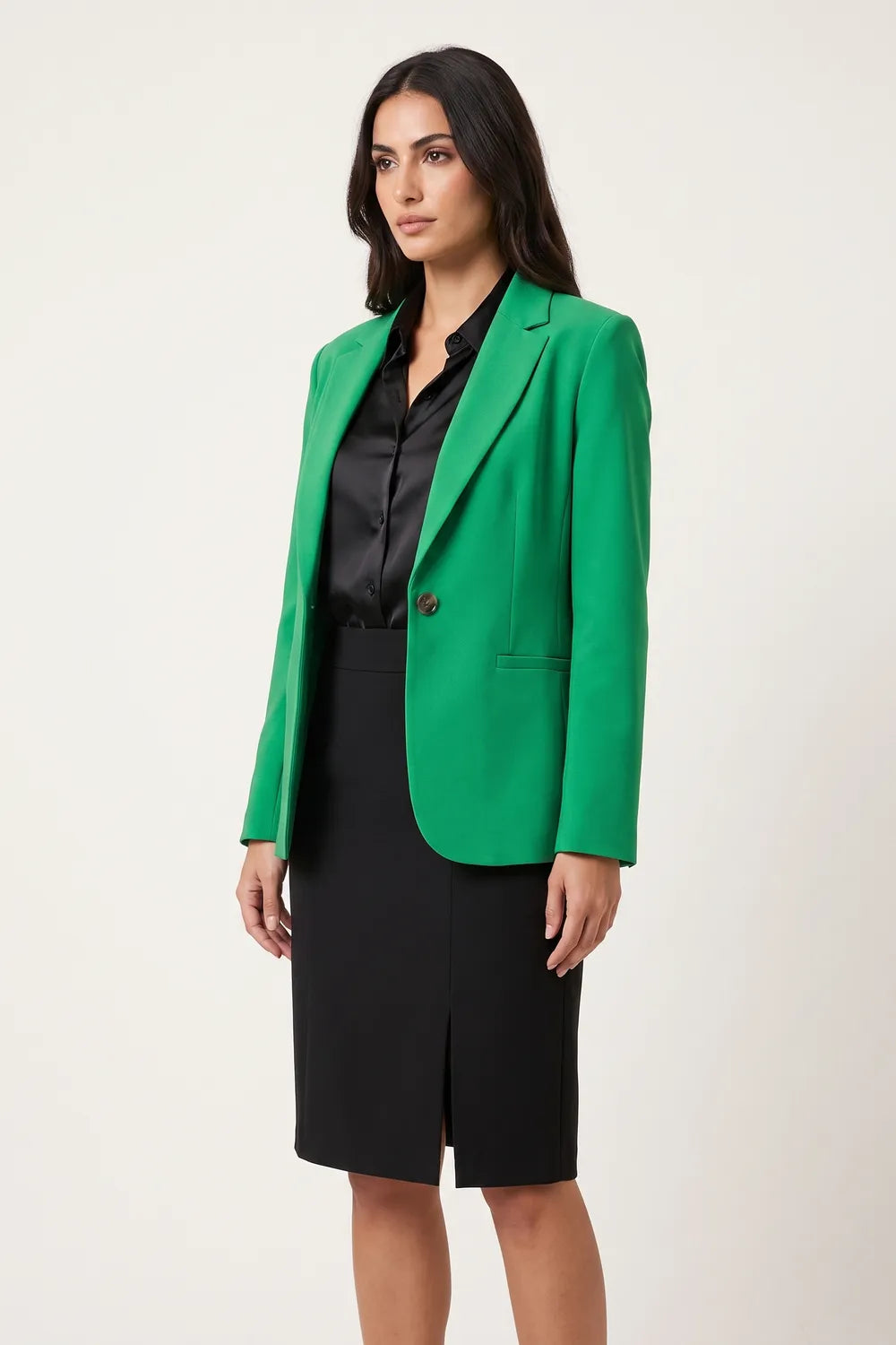 Yıldırım Güngör Kadın Benetton Yeşili Blazer Ceket 714Y3