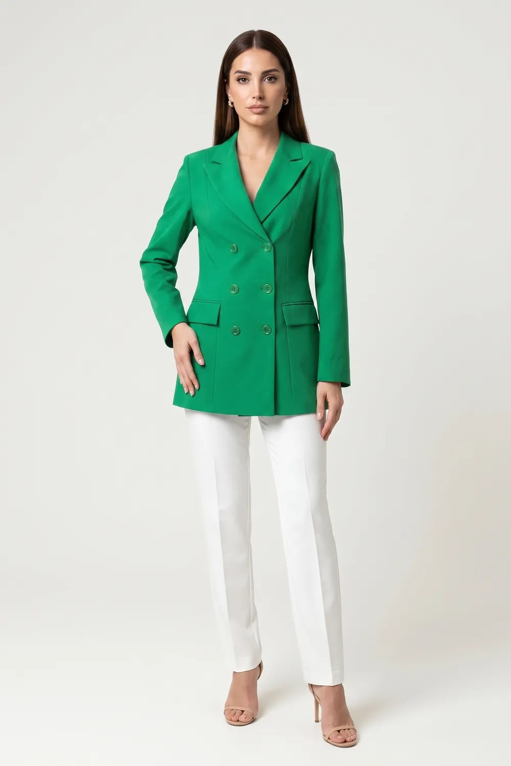 Yıldırım Güngör Kadın Benetton Yeşılı Blazer Ceket 7186