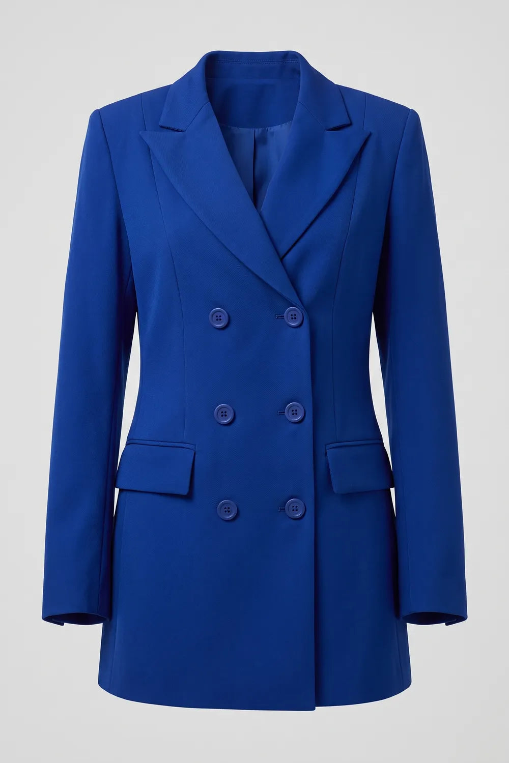Yıldırım Güngör Kadın Saks Mavisi Düğme Detaylı Blazer Ceket 7186S1